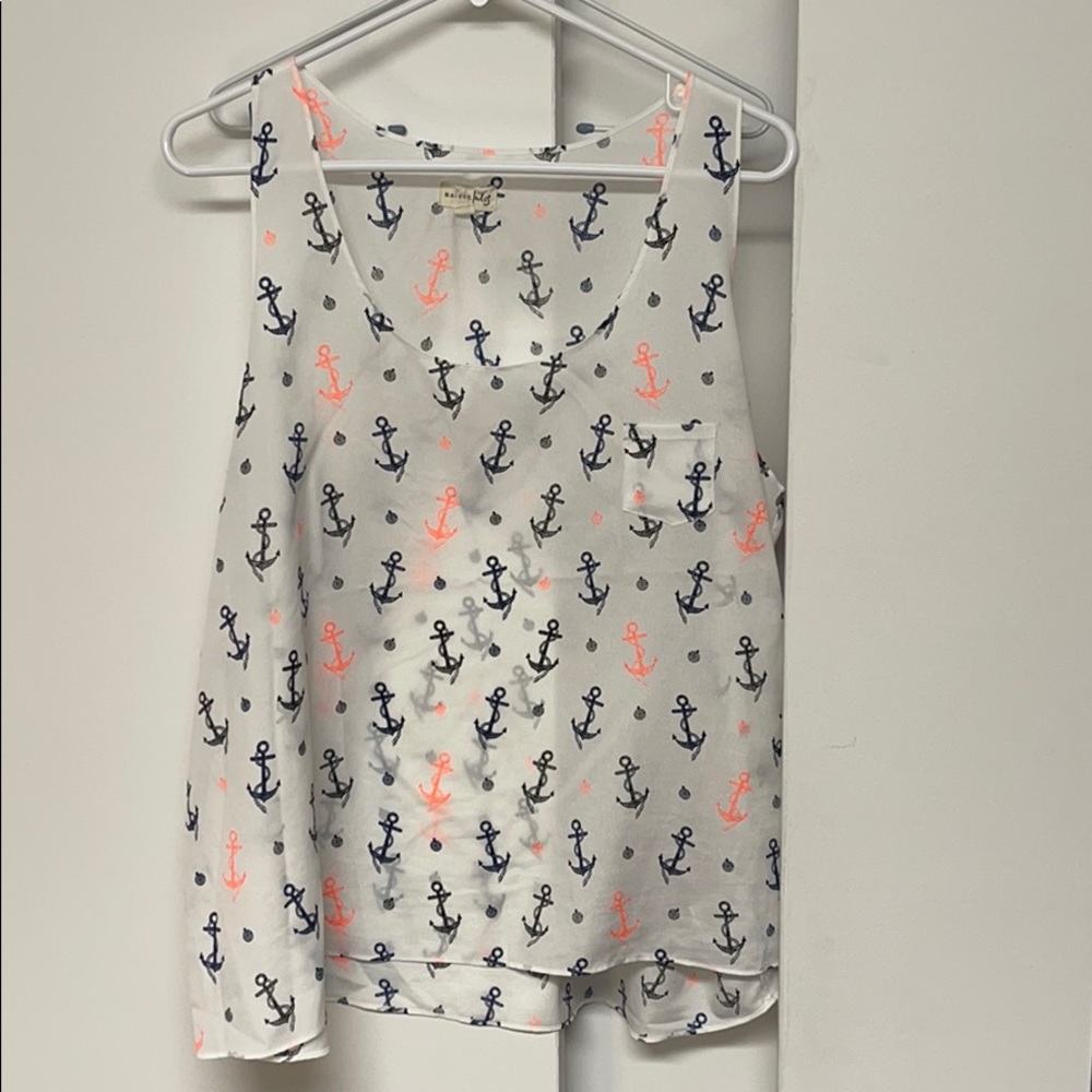 Maison Jules sheer anchor tank top